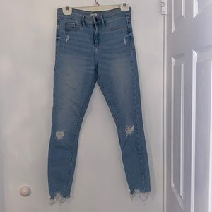 River island lightly distressed light wash jeans